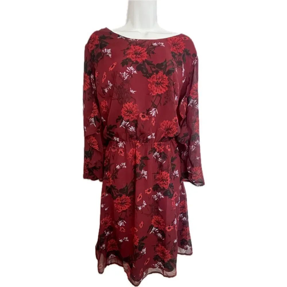 Lucky Brand Floral Long Sleeve Dress Women’s Size 1X Retails $89